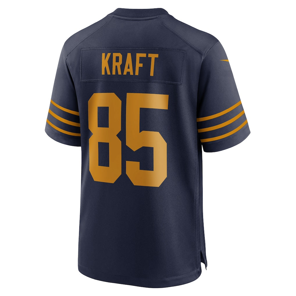 GB. Packers #85 Tucker Kraft Navy Alternate Game Jersey football jersey product view 1