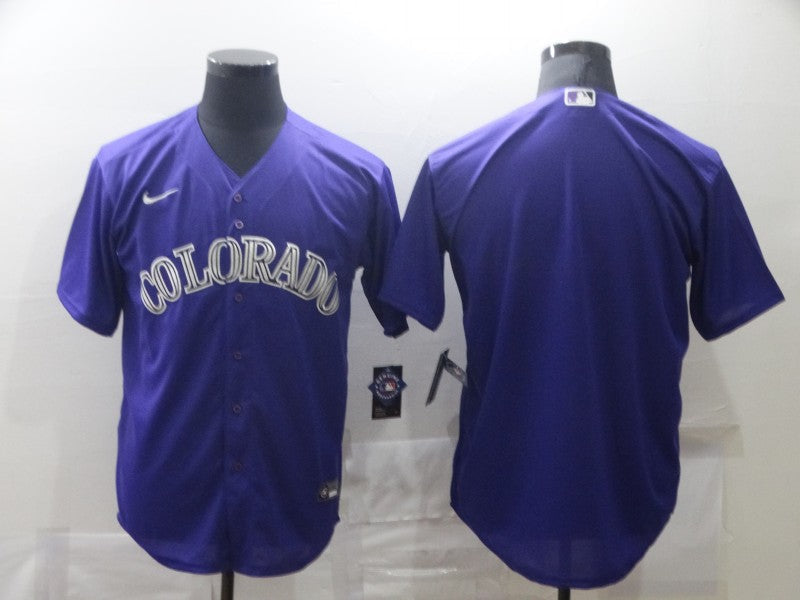 Men's Colorado Rockies Purple Alternate Replica Blank Jersey baseball jersey product view 1