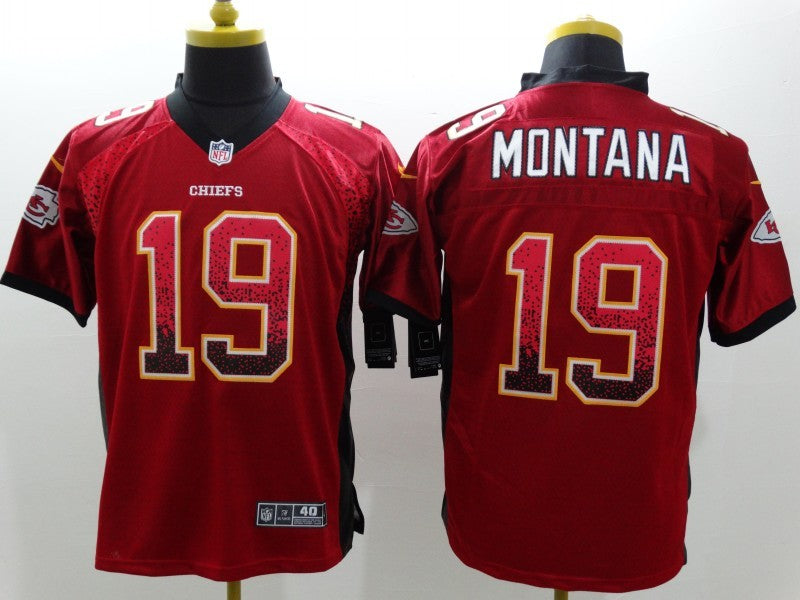 Men's Kansas City Chiefs Joe Montana #19 Red Game Jersey1 football jersey product view 1
