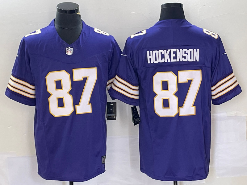 Men's Minnesota Vikings T.J. Hockenson Purple Classic Player Jersey football jersey product view 1