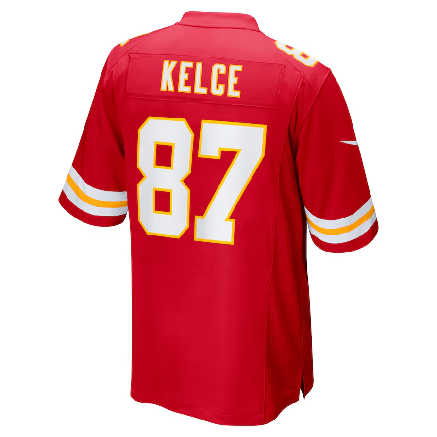 Men's Kansas City Chiefs Travis Kelce Red Super Bowl LIX Game Jersey football jersey product view 3