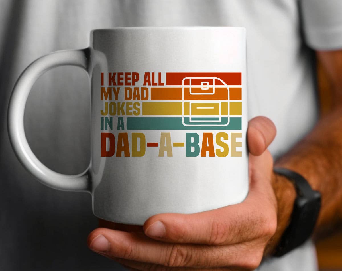I Keep All My Jokes in A Dad A Base Fathers Day Coffee Mug Unisex T-shirt, Sweatshirt, Hoodie, Long Sleeve Tee - T-Shirt, Sweatshirt, Hoodie