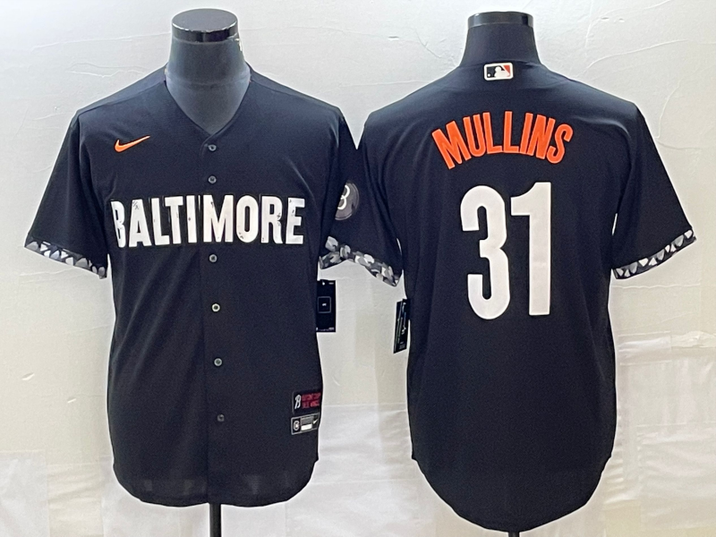 Men's Baltimore Orioles Cedric Mullins #31 Black 2023 City Connect Replica Player Jersey baseball jersey product view 1