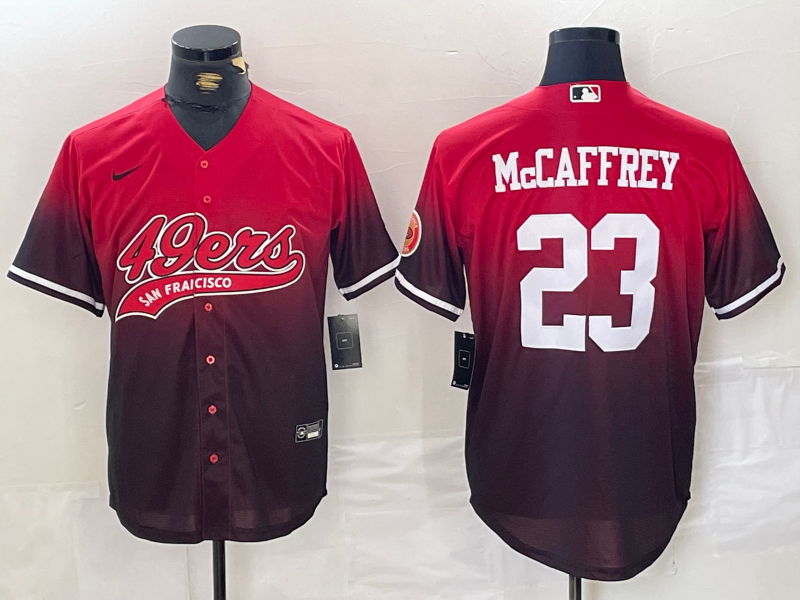Men's San Francisco 49ers Christian McCaffrey #23 Scarlet Player Jersey1 football jersey product view 1