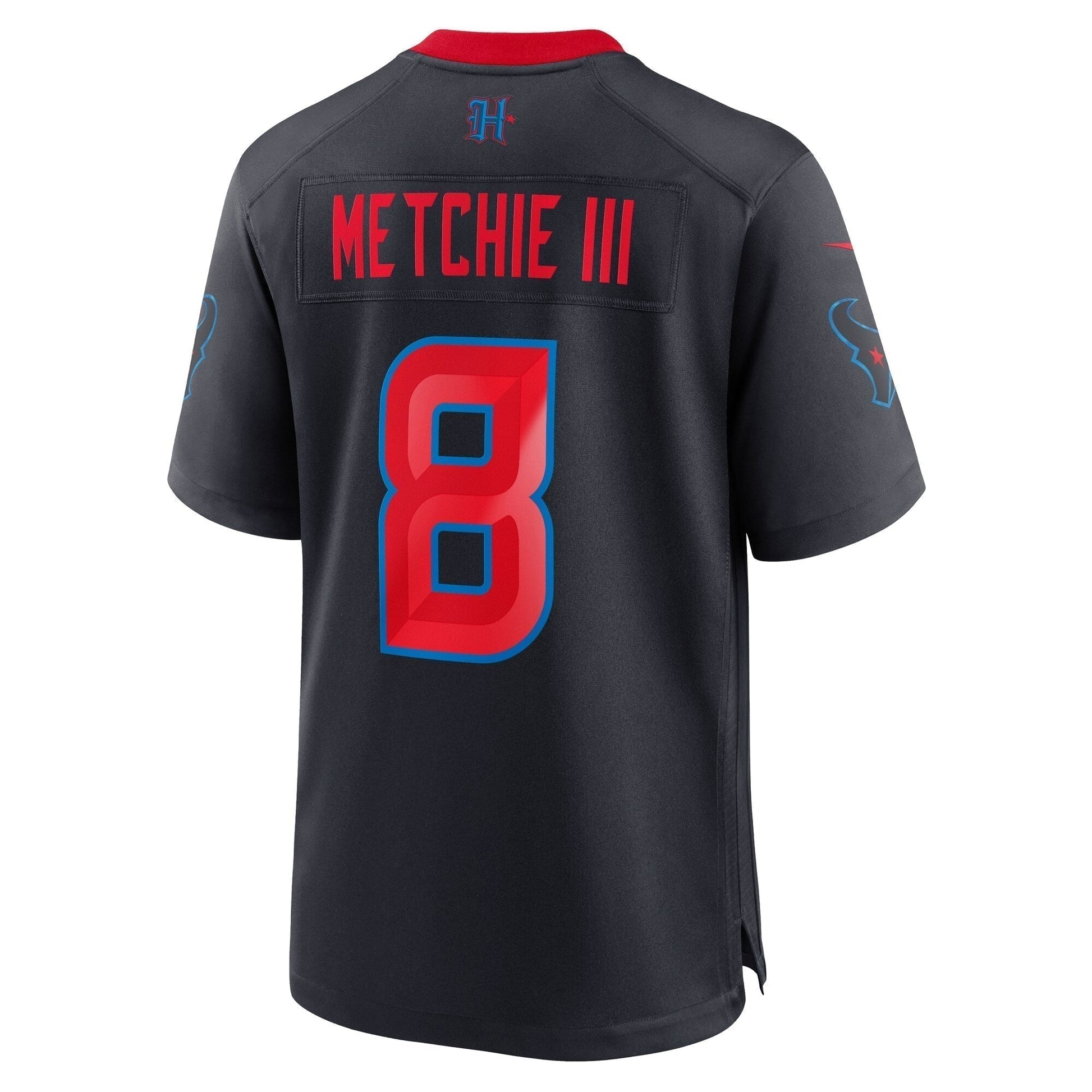 John Metchie III Houston Texans 2nd Alternate Game Jersey - Navy football jersey product view 3