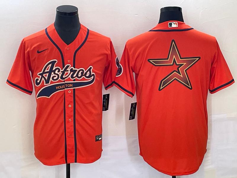 Men's Houston Astros Orange Replica Authentic Jersey1 Joint Edition baseball jersey product view 1