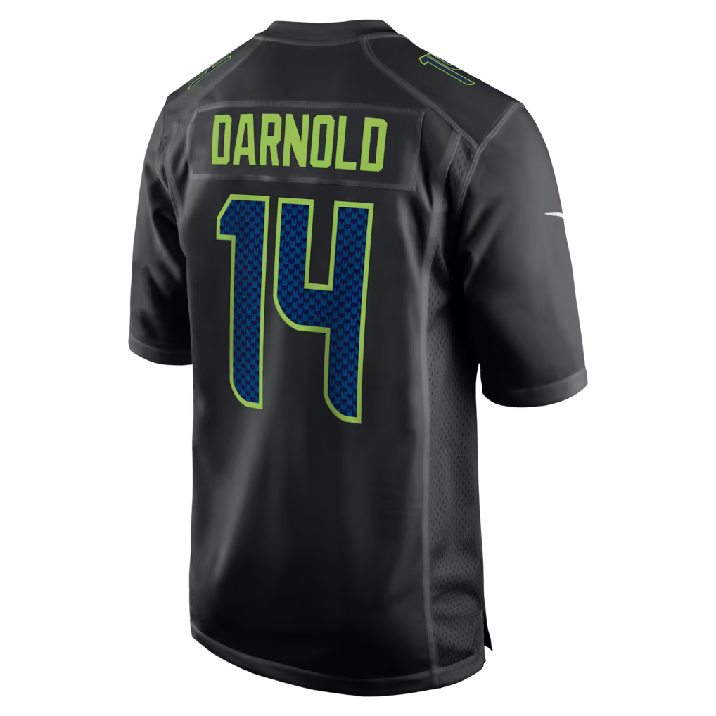 Men's Seattle Seahawks Sam Darnold Black Super Bowl LX Patch Carbon Fashion Game Jersey football jersey product view 3
