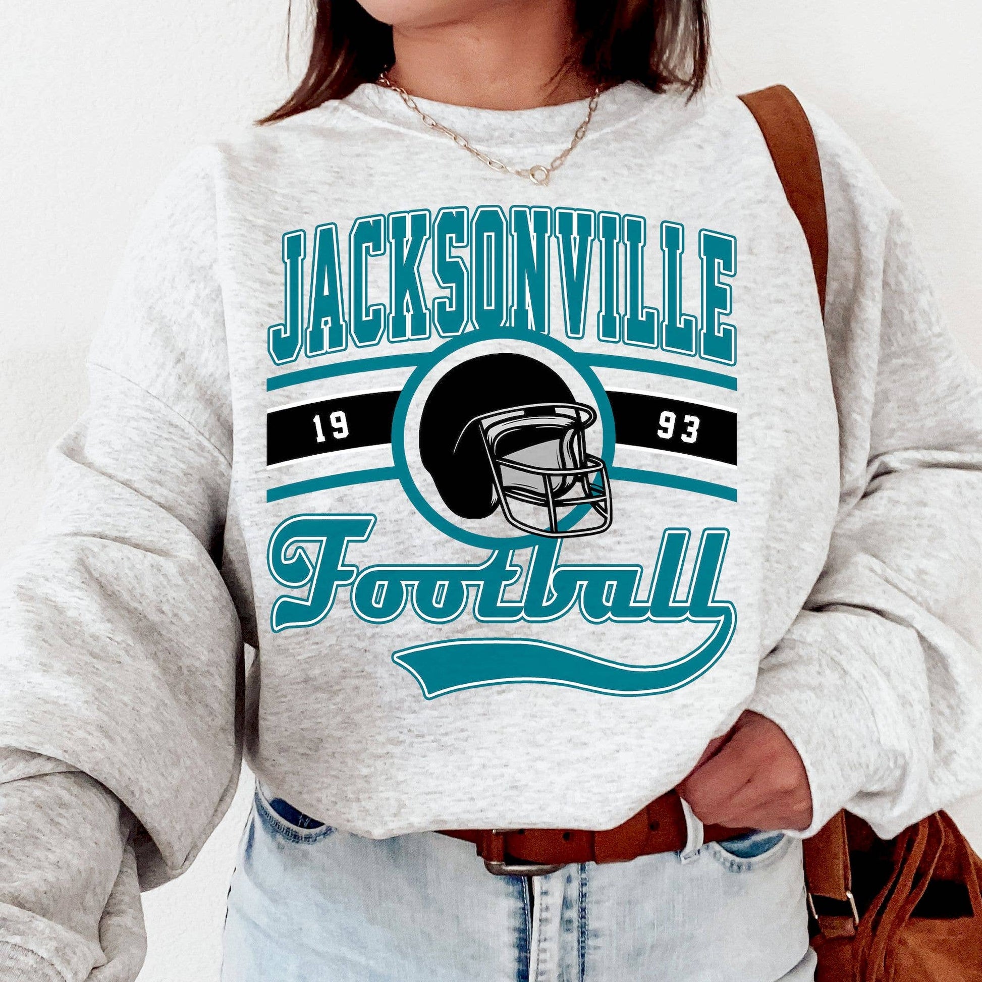Vintage Jacksonville Football Crewneck Sweatshirt For Jaguar Unisex T-shirt, Sweatshirt, Hoodie, Long Sleeve Tee - T-Shirt, Sweatshirt, Hoodie