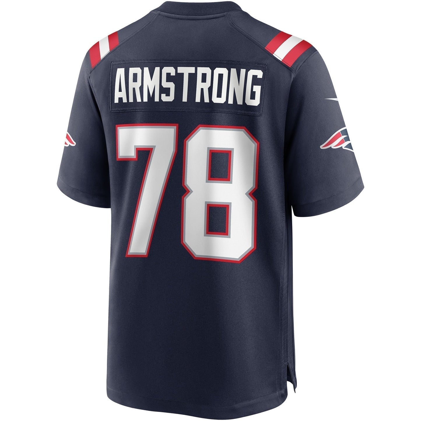 Bruce Armstrong New England Patriots Game Retired Jersey - Navy football jersey product view 3