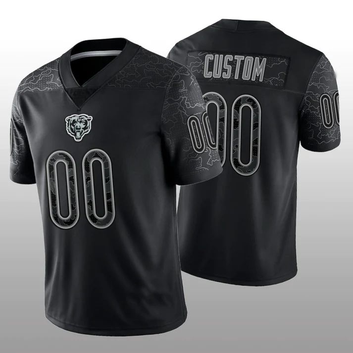 Custom1 Chicago Bears Football Stitched Black RFLCTV Limited Jersey1 Stitched Jersey1 Football Jerseys football jersey product view 1
