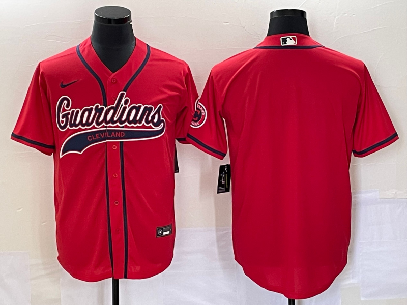 Men's Cleveland Guardians Red Alternate Replica Blank Jersey1 baseball jersey product view 1