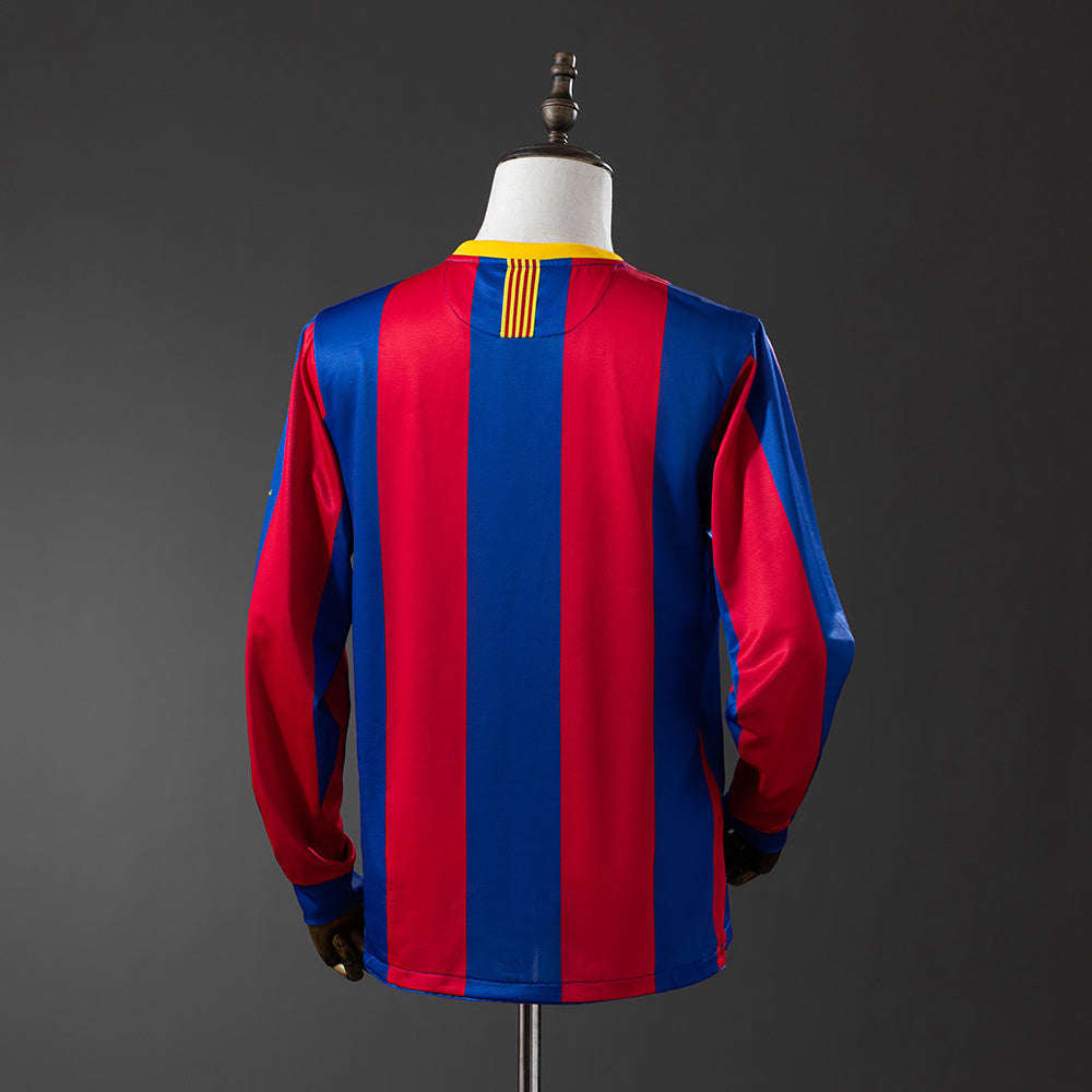 Barcelona 10/11 Home Champions League Edition Long Sleeve Retro Jersey sports jersey product view 2
