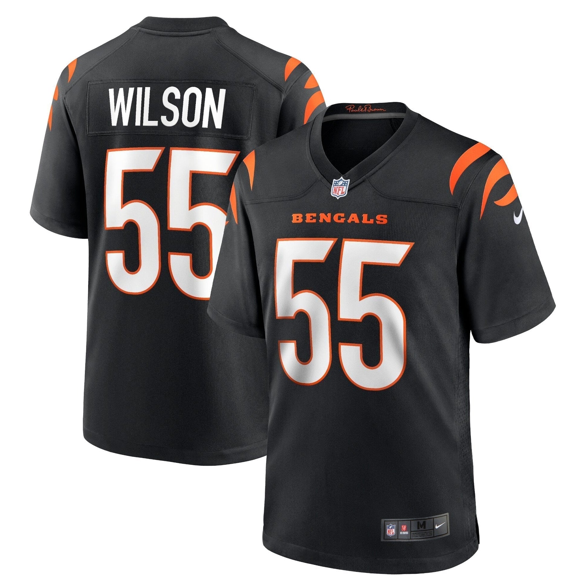 Logan Wilson Cincinnati Bengals Game Jersey - Black football jersey product view 1