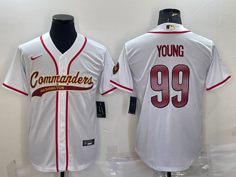 Men's Washington Commanders Chase Young White Game Jersey Joint Edition football jersey product view 1
