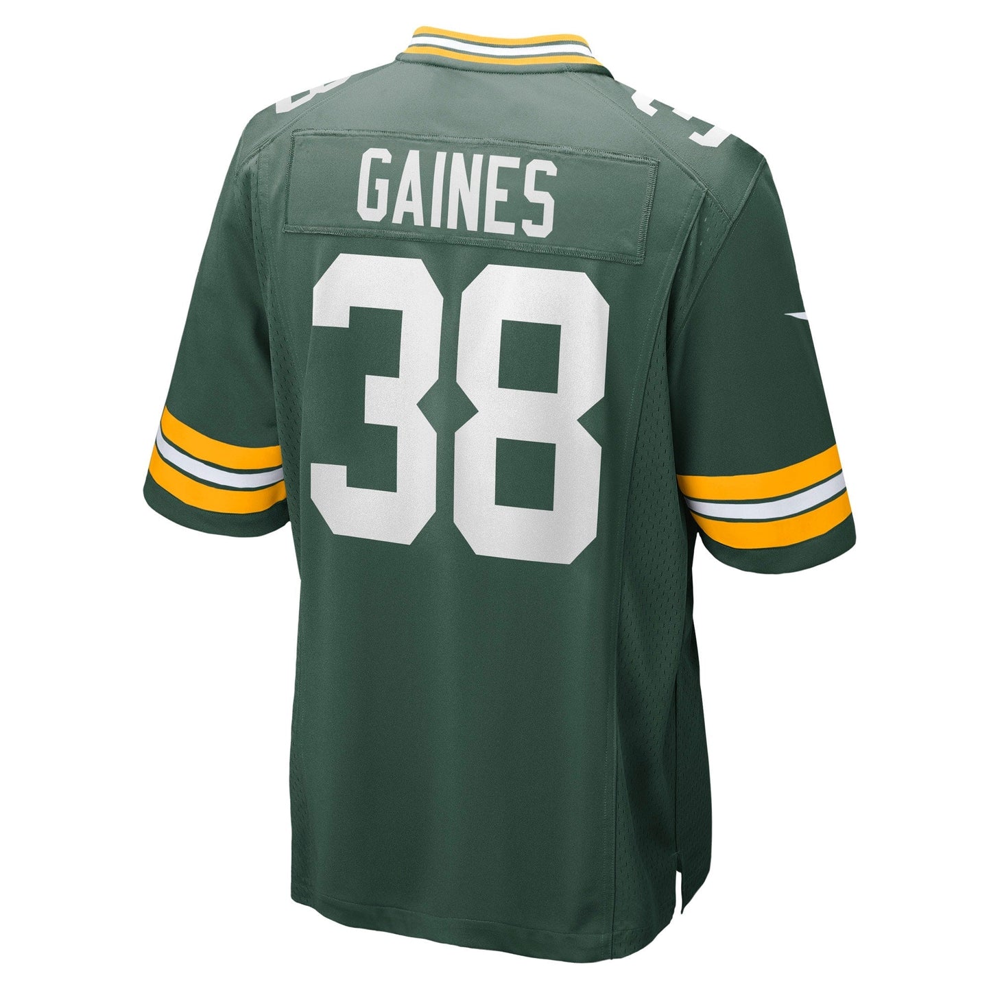 Innis Gaines Green Bay Packers Game Jersey - Green football jersey product view 3