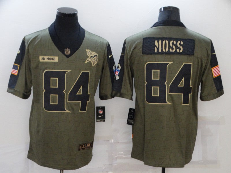 Men's Minnesota Vikings Randy Moss Brown Game Jersey football jersey product view 1