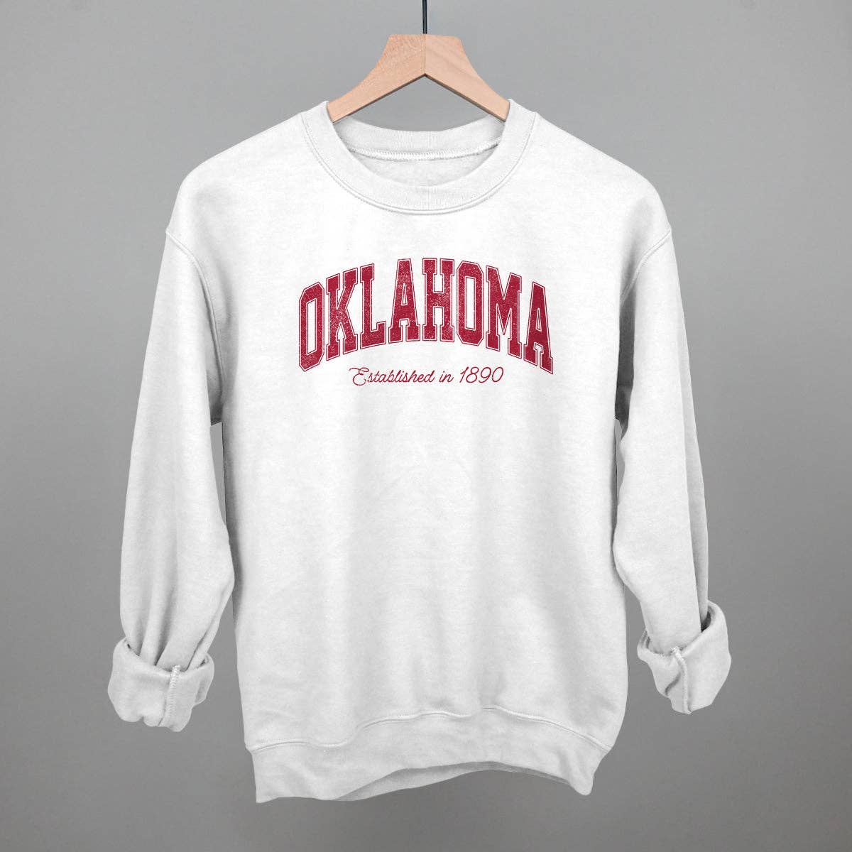 Oklahoma Varsity Arch (Red) Unisex T-shirt, Sweatshirt, Hoodie, Long Sleeve Tee - T-Shirt, Sweatshirt, Hoodie