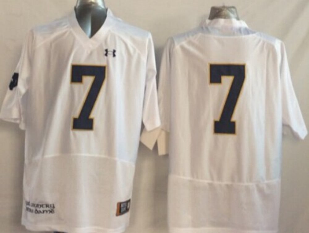 Men's Notre Dame Fighting Irish Joe Theismann #7 White Player Game Jersey sports jersey product view 1