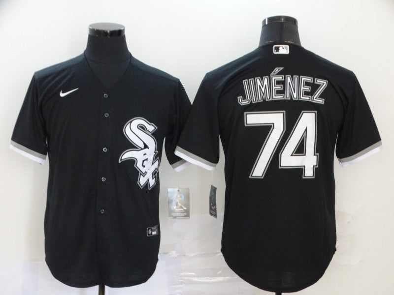 Men's Chicago White Sox Eloy Jimenez #74 Black Replica Baseball Jersey baseball jersey product view 1