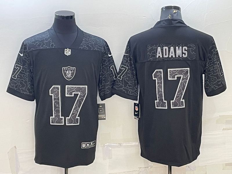 Men's Las Vegas Raiders Davante Adams #17 Black RFLCTV Limited Jersey1 football jersey product view 1