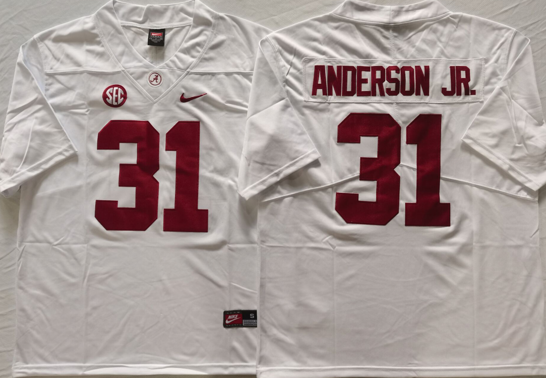 Men's Alabama Crimson Tide Will Anderson Jr White Player Jersey sports jersey product view 1