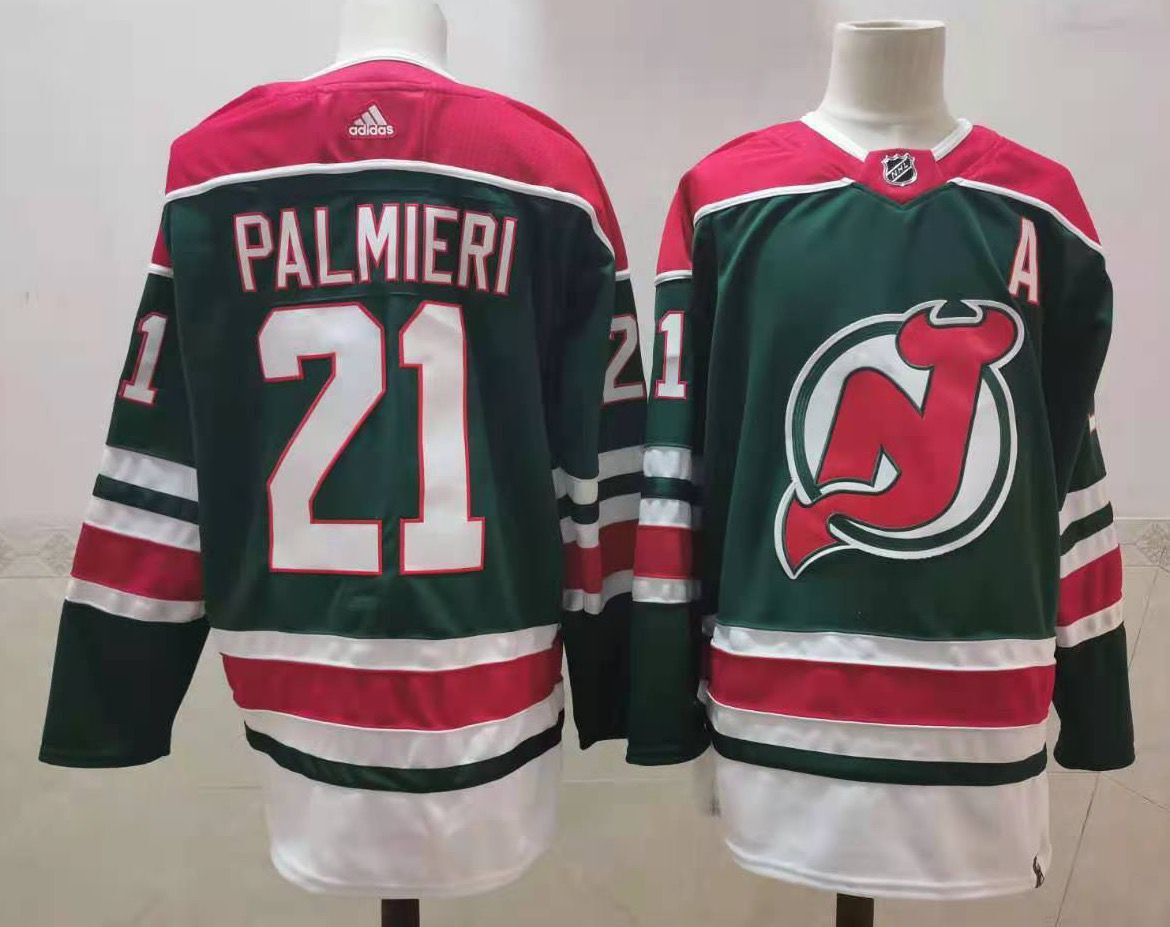 Men's New Jersey1 Devils Kyle Palmieri #21 Green Player Game Jersey1 sports jersey product view 1