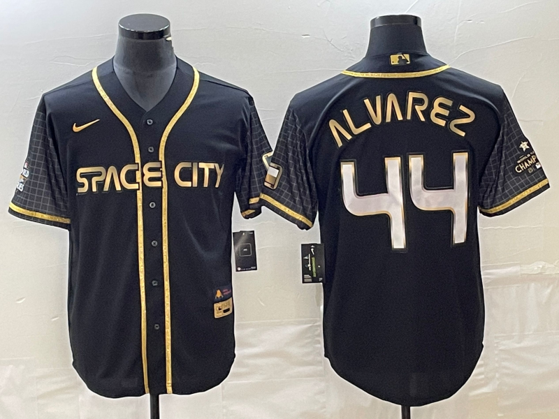 Men's Houston Astros Yordan Alvarez #44 Black City Connect Replica Player Jersey1 baseball jersey product view 1