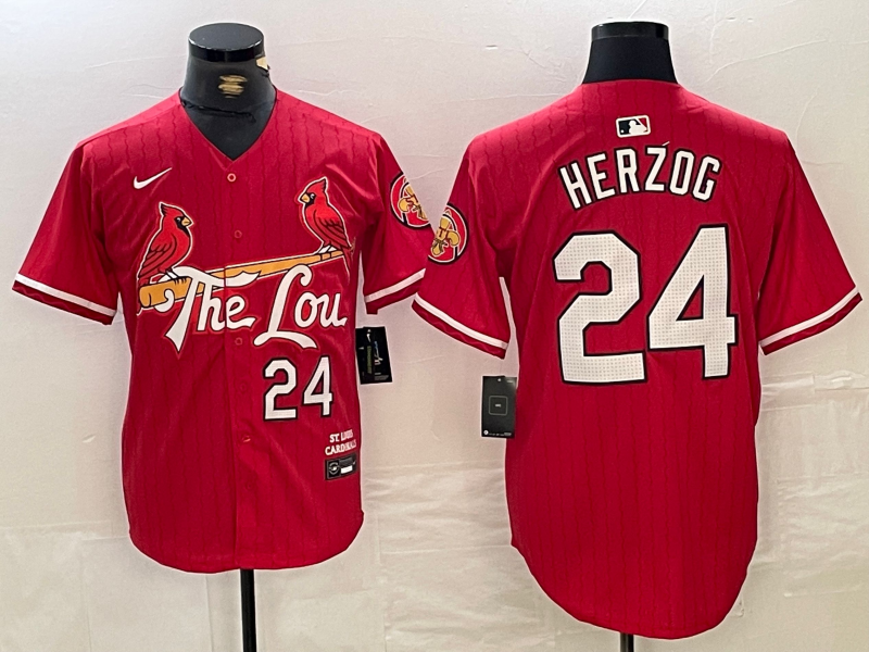 Men's St. Louis Cardinals Whitey Herzog Red 2024 City Connect Limited Player Jersey baseball jersey product view 1