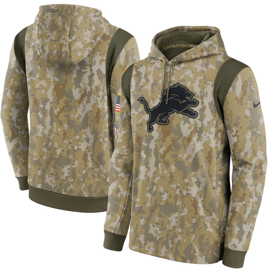 Men's Detroit Lions NFL 2021 Salute to Service Hoodie1 Camouflage football jersey product view 1