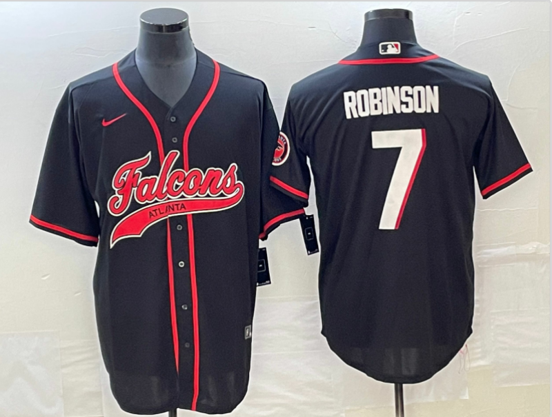 Men's Atlanta Falcons Bijan Robinson Black Game Jersey Joint Edition football jersey product view 1