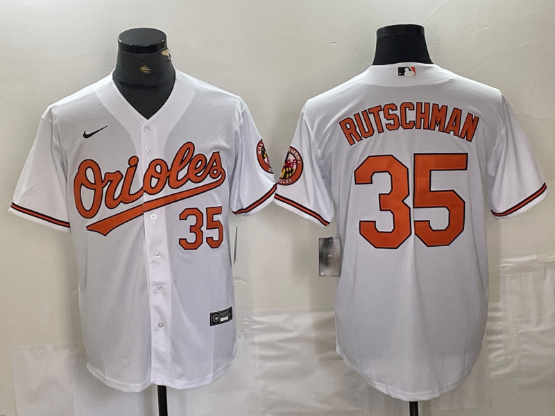 Men's Baltimore Orioles Adley Rutschman #35 White Replica Player Jersey baseball jersey product view 1