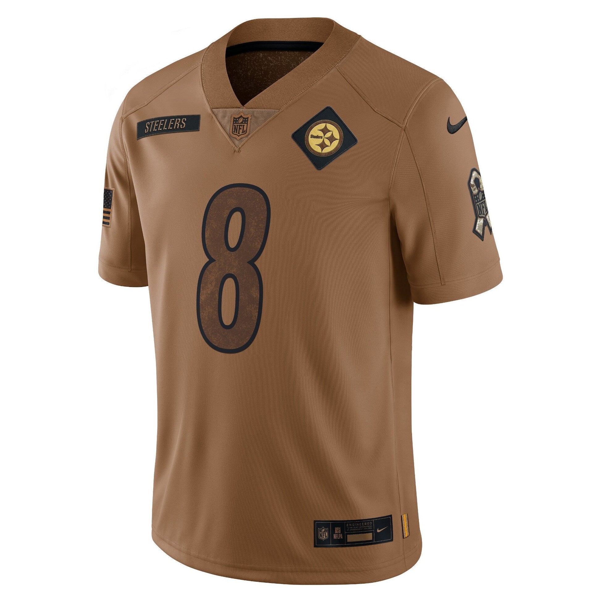 Kenny Pickett Pittsburgh Steelers Salute To Service Limited Jersey - Brown football jersey product view 2