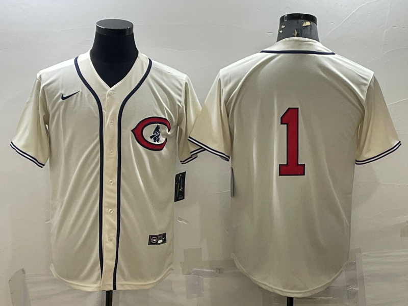 Men's Chicago Cubs Kosuke Fukudome Cream Player Name Jersey baseball jersey product view 1