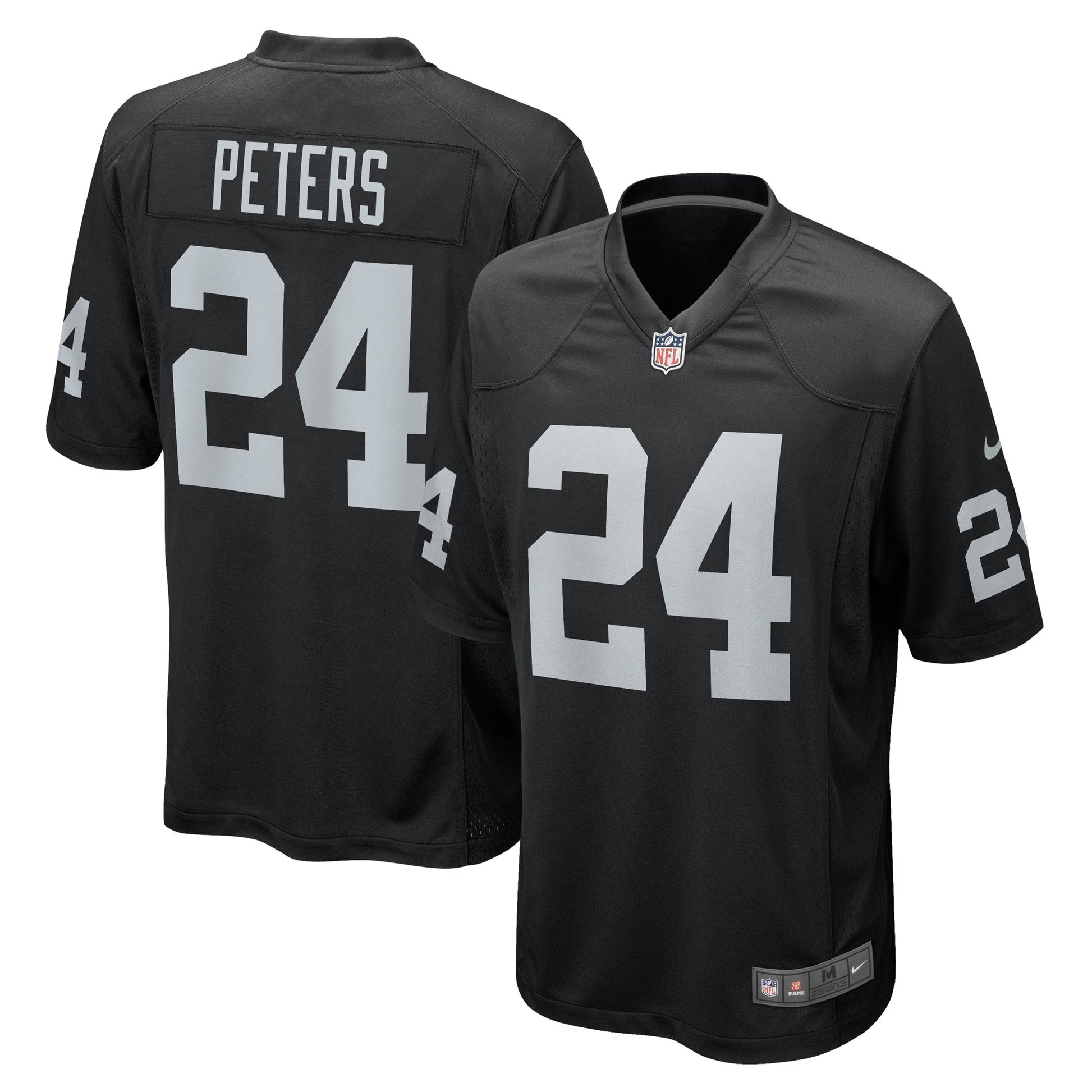 Marcus Peters Las Vegas Raiders Team Game Jersey - Black football jersey product view 1