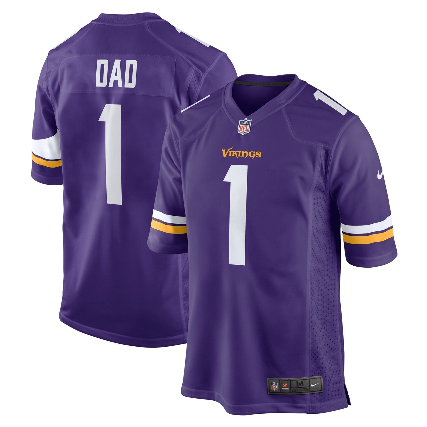 Number 1 Dad Minnesota Vikings Game Jersey - Purple football jersey product view 1
