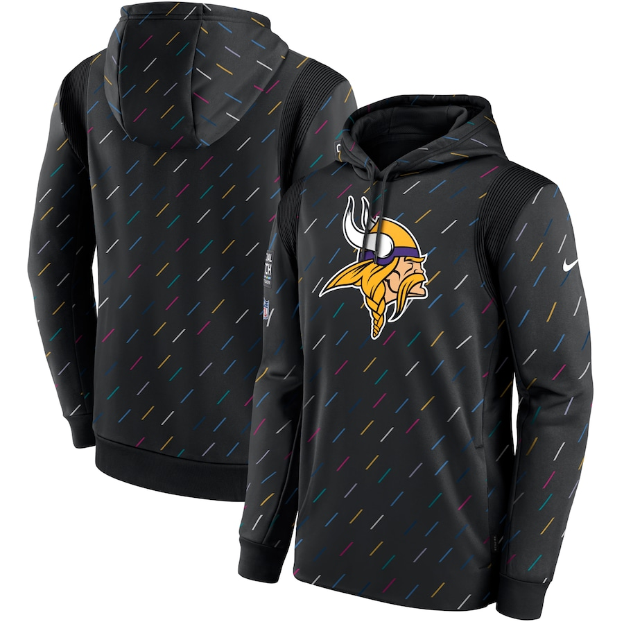 Men's Minnesota Vikings 2021 Salute to Service Hoodie Black football jersey product view 1