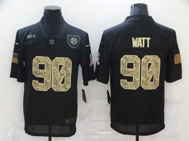 Men's Pittsburgh Steelers T.J. Watt #90 Black Game Jersey1 football jersey product view 1