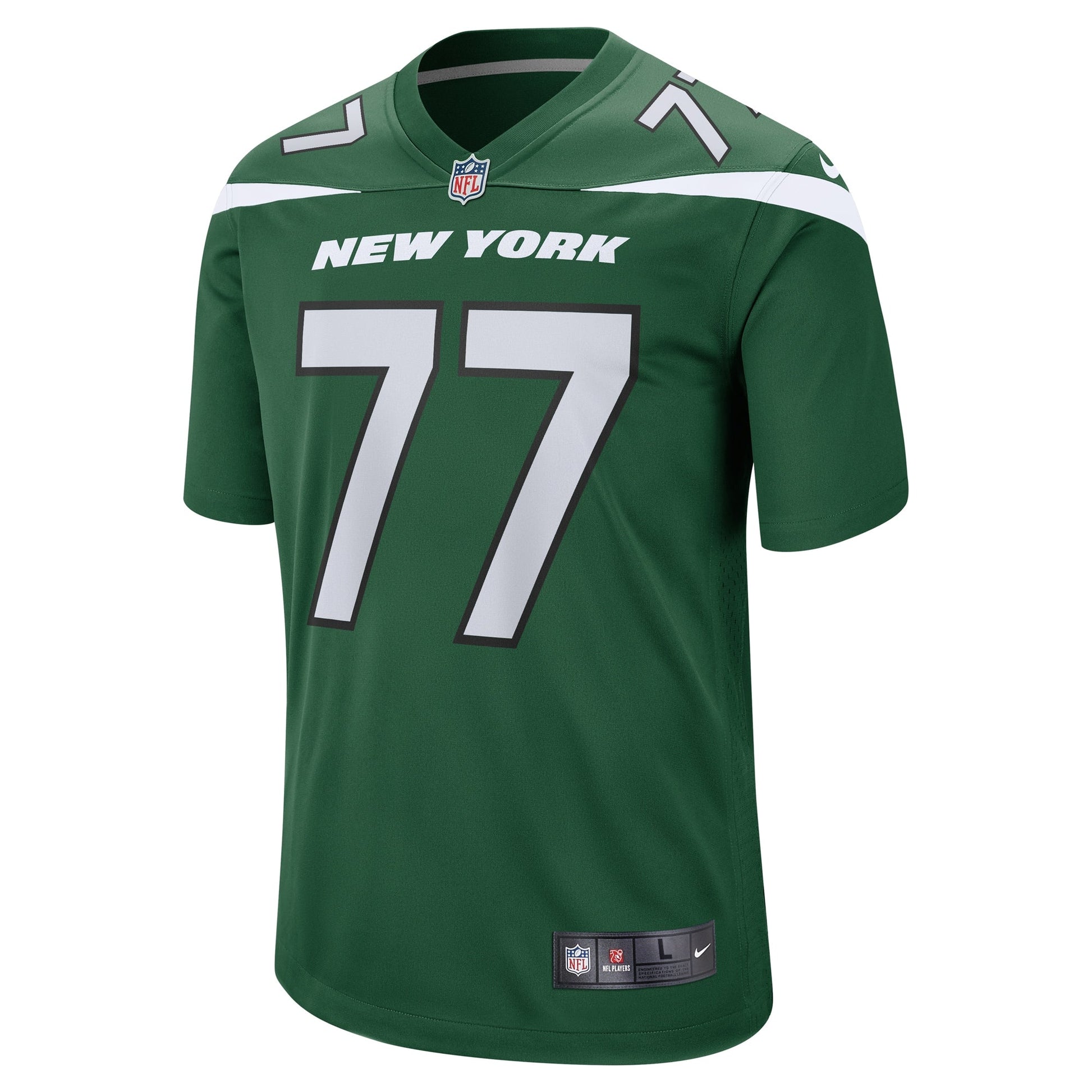 Mekhi Becton New York Jets Game Jersey - Gotham Green football jersey product view 2