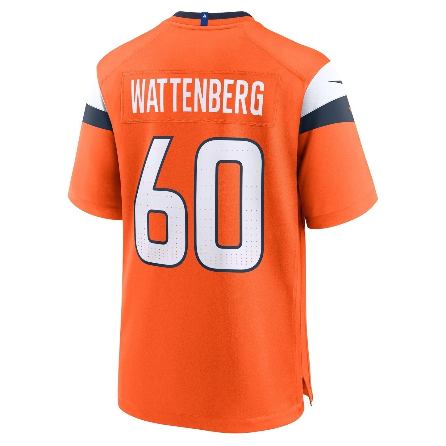Luke Wattenberg Denver Broncos Team Game Jersey - Orange football jersey product view 3
