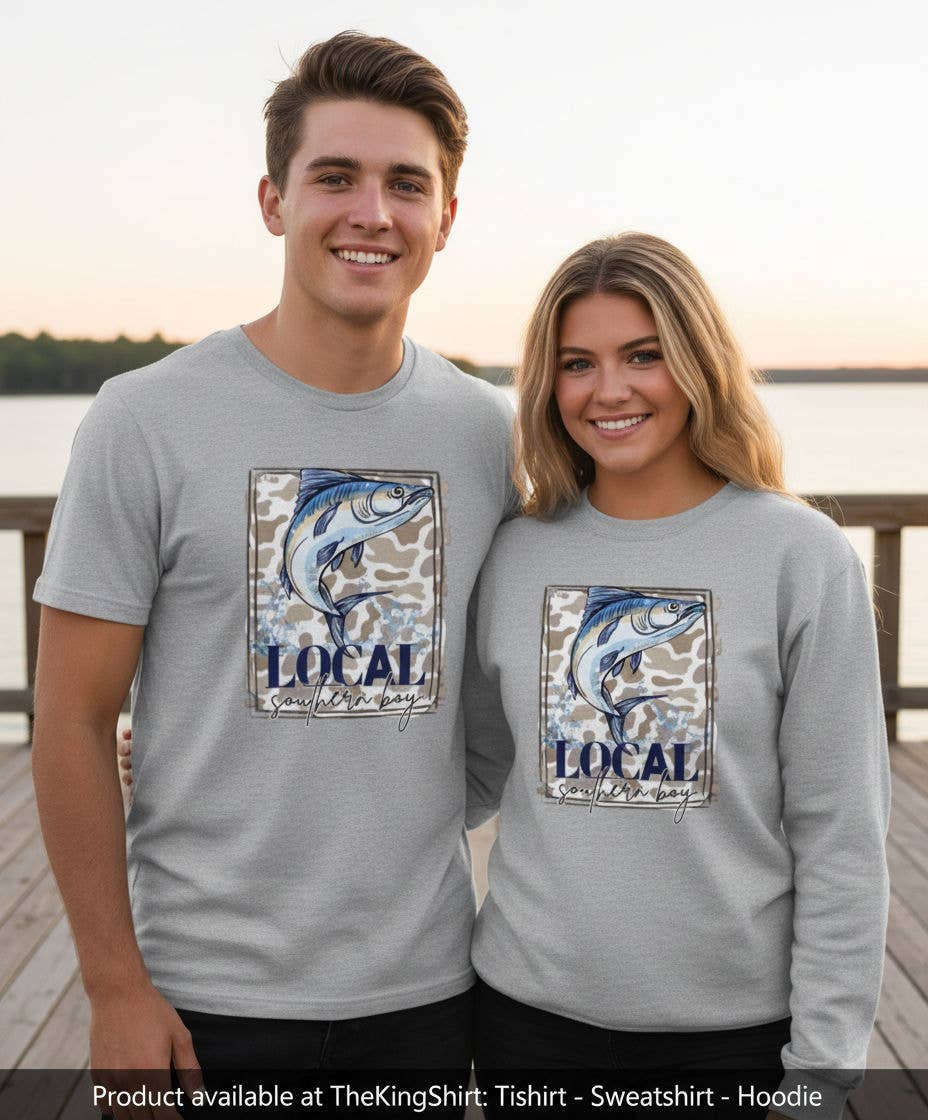 Local Southern Boy Camo Fishing Graphic T-Shirts Unisex T-shirt, Sweatshirt, Hoodie, Long Sleeve Tee - T-Shirt, Sweatshirt, Hoodie