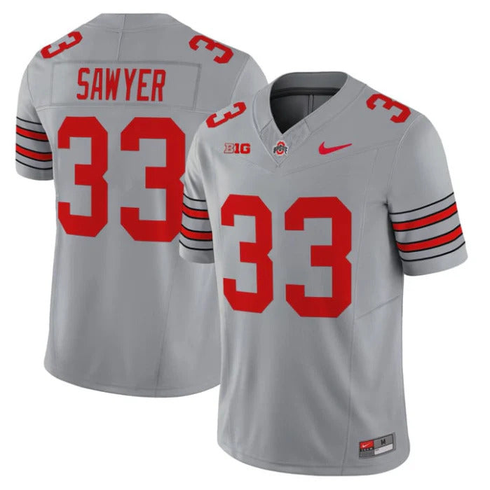 Jack Sawyer Ohio State Buckeyes Jersey Gray sports jersey product view 1