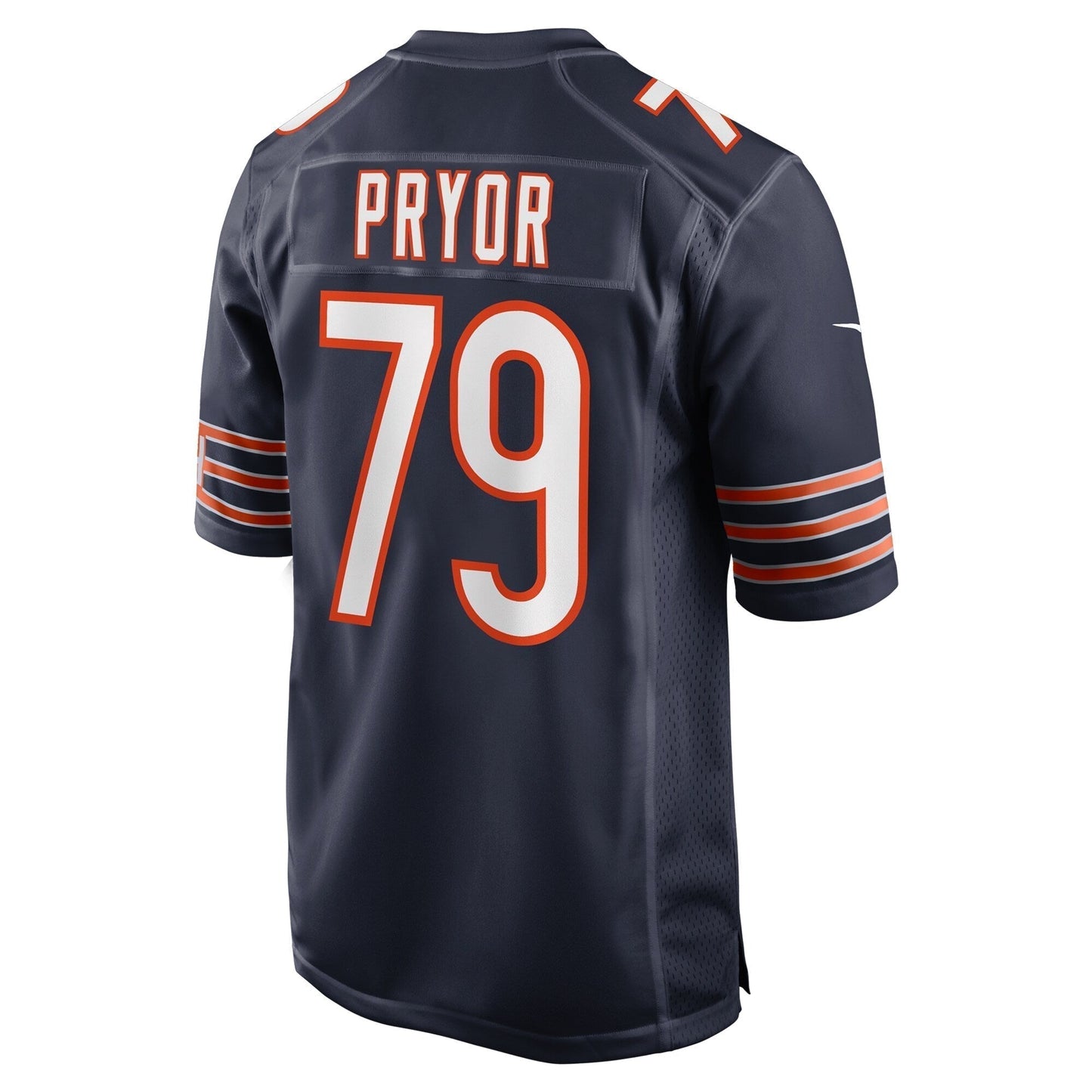 Matt Pryor Chicago Bears Game Jersey - Navy football jersey product view 3