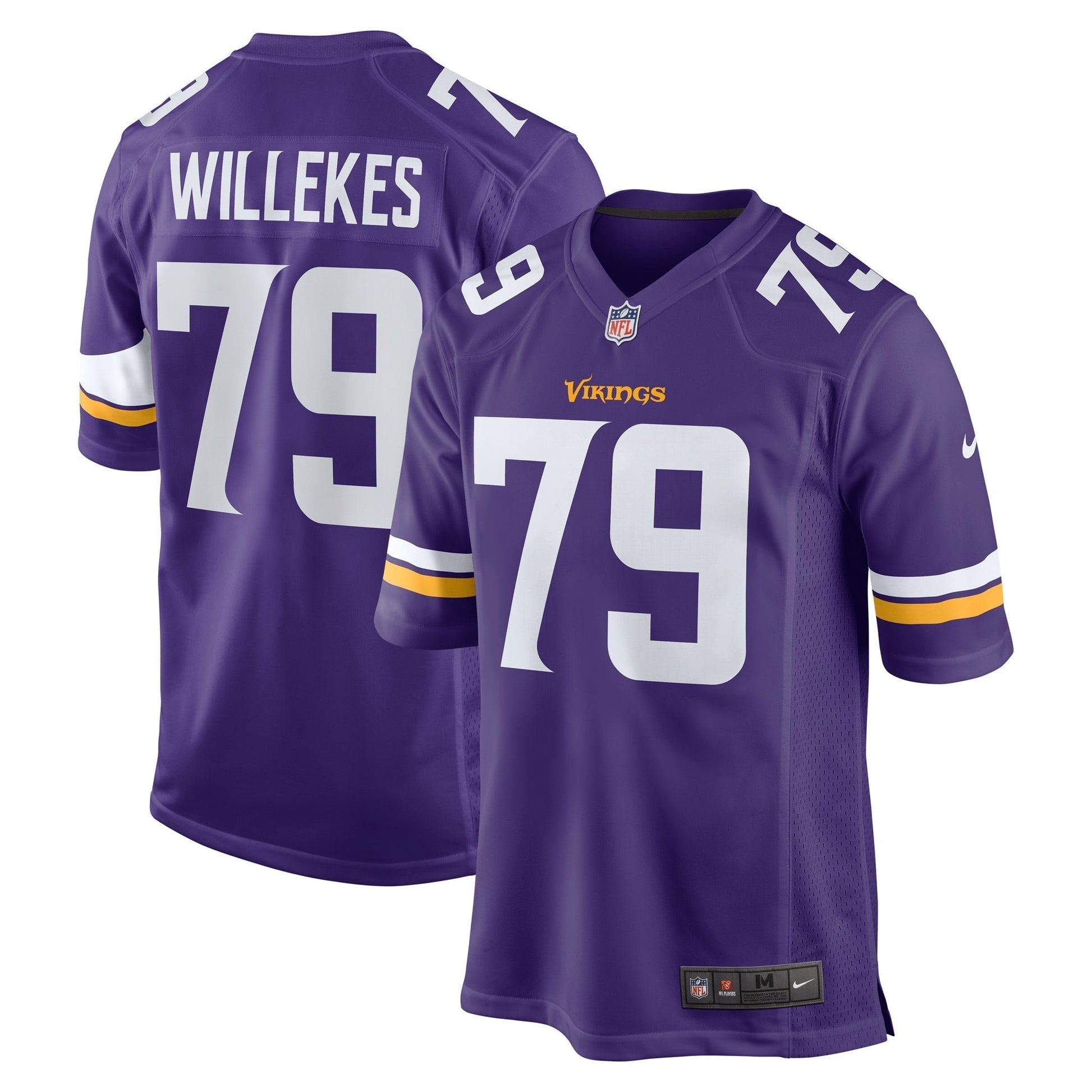 Kenny Willekes Minnesota Vikings Game Jersey - Purple football jersey product view 1