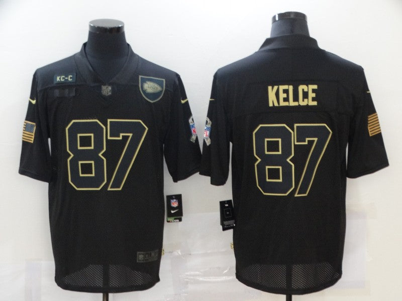 Men's Kansas City Chiefs #87 Travis Kelce Black Game Player Jersey1 football jersey product view 1