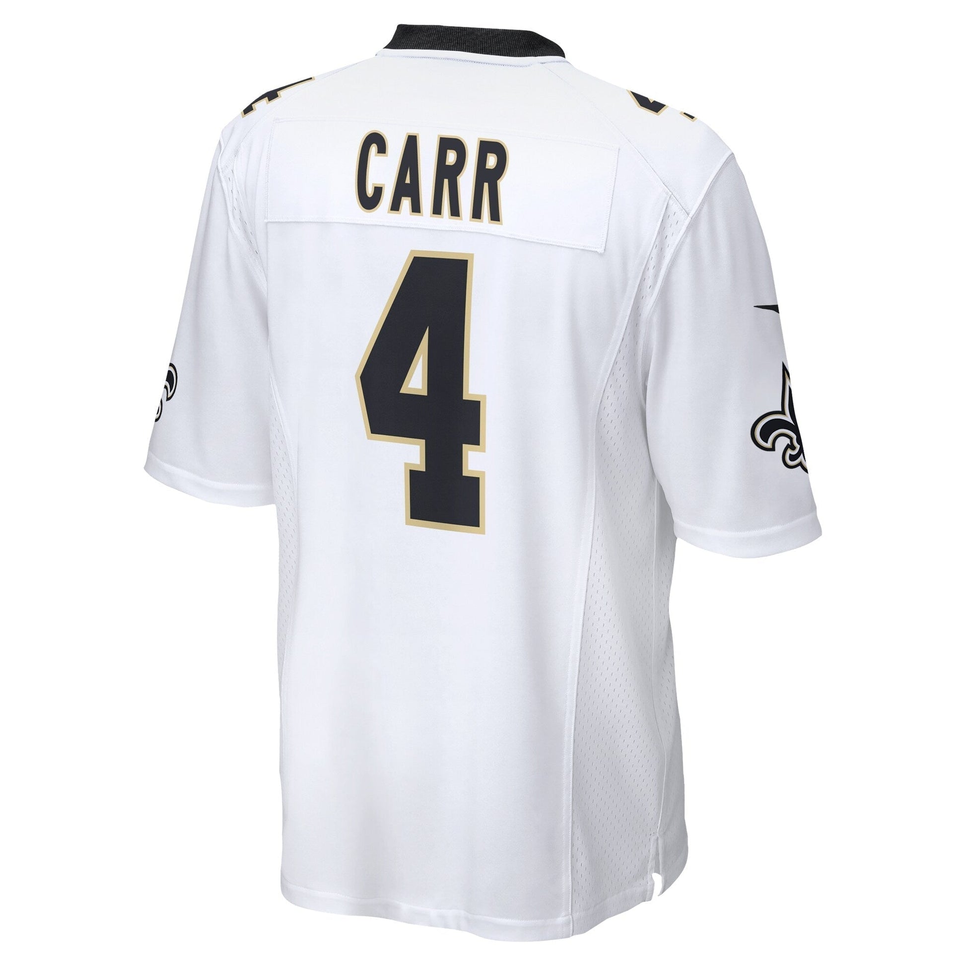 Derek Carr New Orleans Saints Game Jersey - White football jersey product view 3