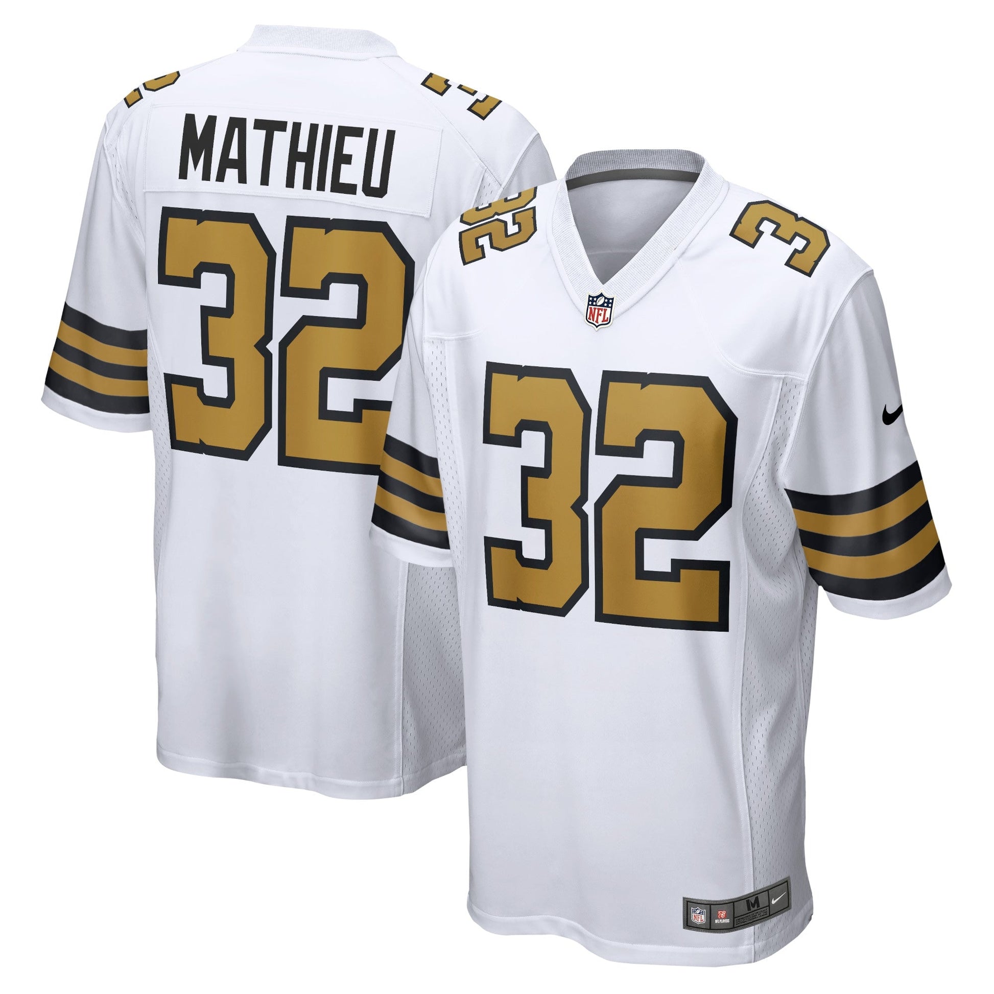 Tyrann Mathieu New Orleans Saints Game Jersey - White football jersey product view 1