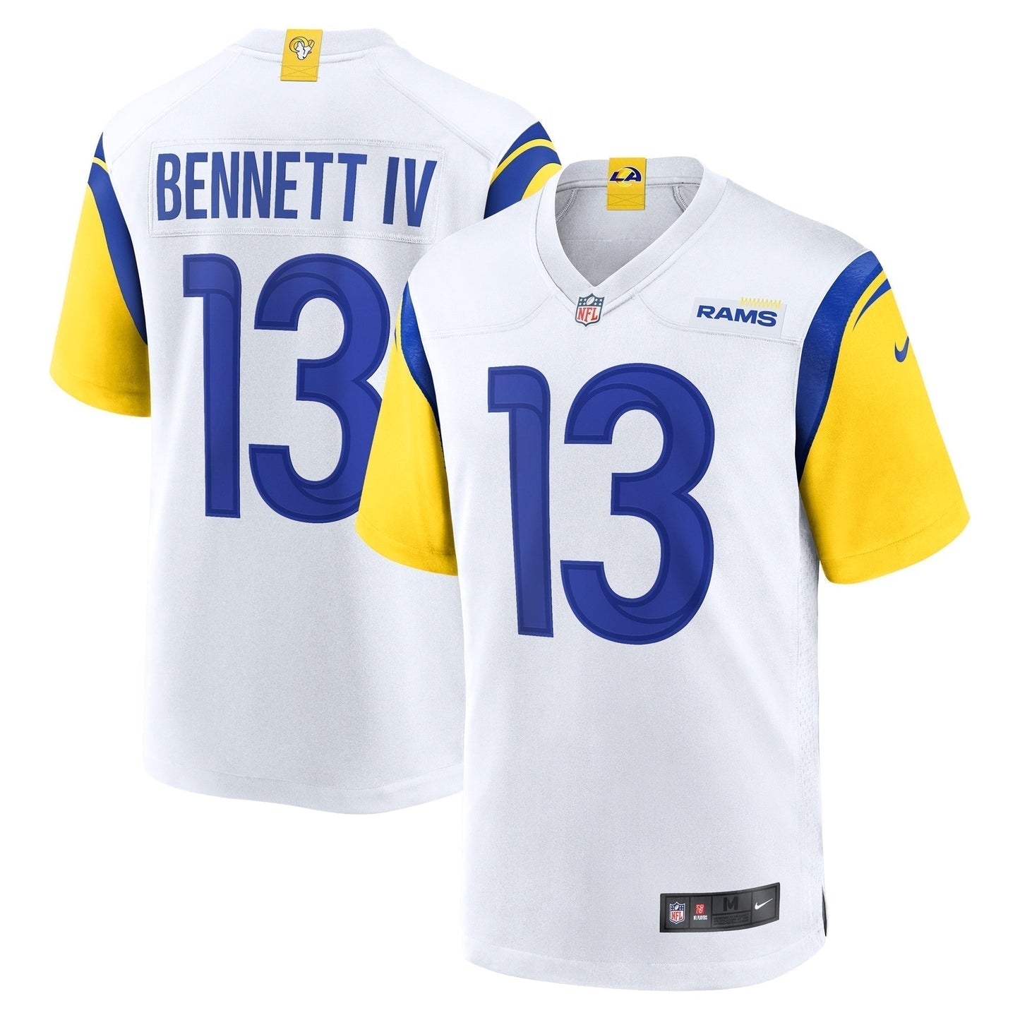 Stetson Bennett Los Angeles Rams Game Jersey - White football jersey product view 1