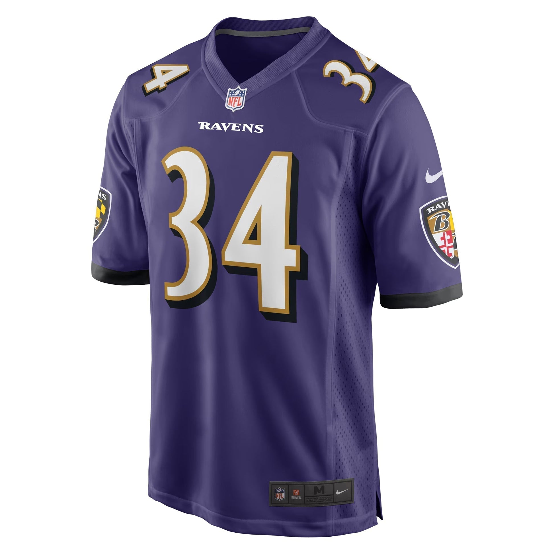 Baltimore Ravens Keaton Mitchell Purple Game Jersey football jersey product view 2