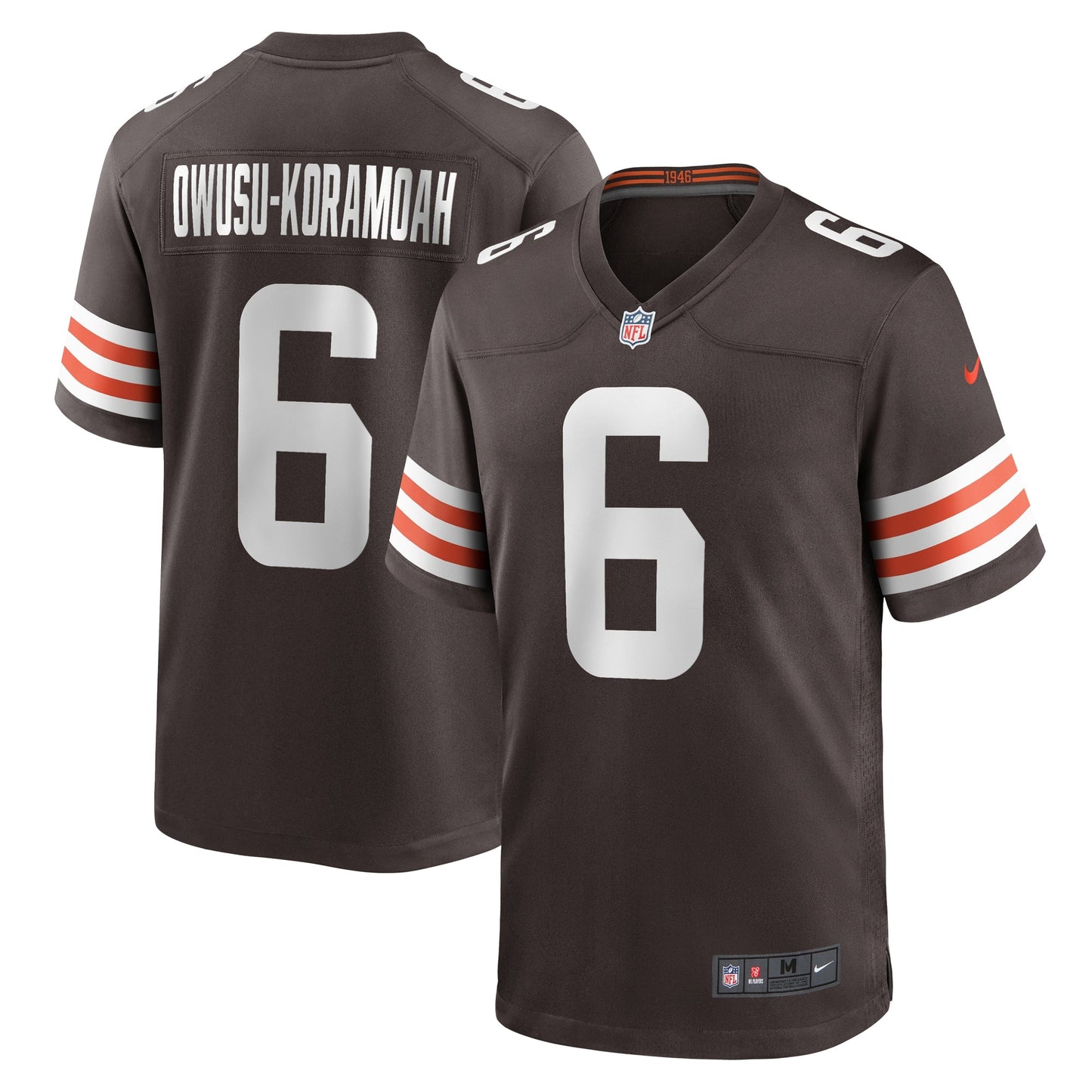 Jeremiah Owusu-Koramoah Cleveland Browns Team Game Jersey - Brown football jersey product view 1