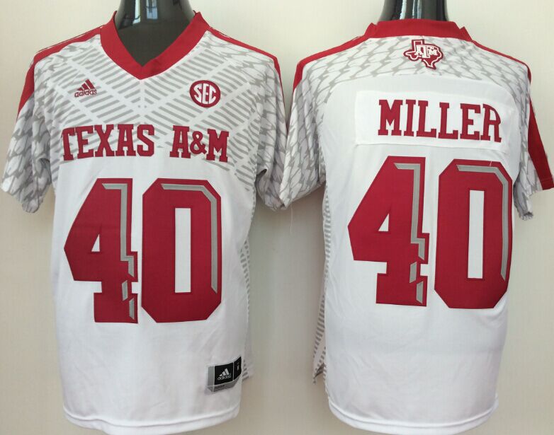 Men's Texas A&M Aggies Von Miller White Player Jersey sports jersey product view 1